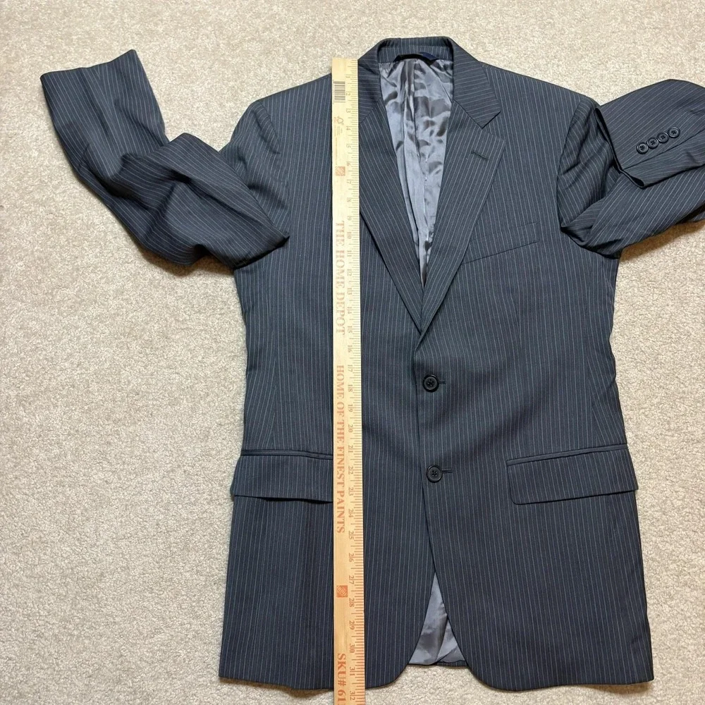 Brooks Brothers 346 Blazer Suit Jacket Mens 37R Gray Pinstripe Sport Coat Stretc